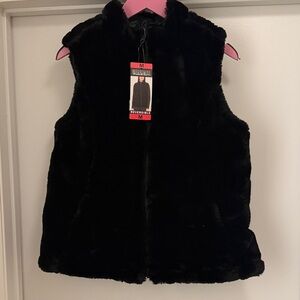 Nicole Miller Black Faux Fur Vest